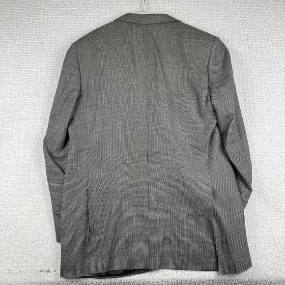 Canali Italy Blue Label Super 130 White / Black Abstract AOP Two Button Suit 54L - Picture 15 of 16